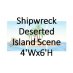 Shipwreck Deserted Island Scene 4'Wx6'H
